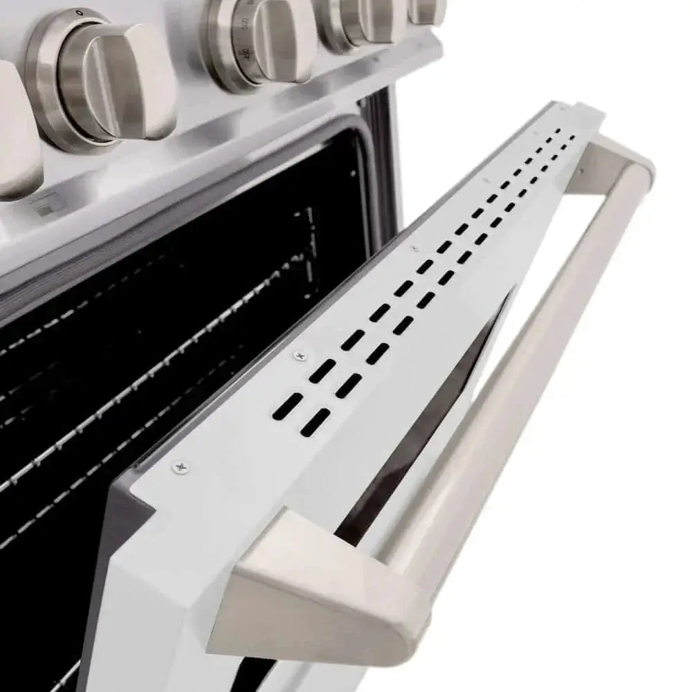 ZLINE 30"Classic Gas Range, Convection Gas Oven, Stainless Steel, White Matte Door CGR-WM-30 by Farmhouse Kitchen and Bath