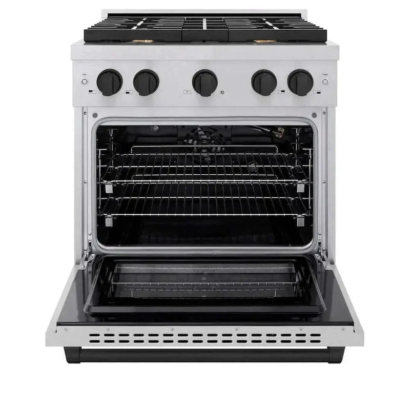 ZLINE 30"Gas Range, Convection Gas Oven , DuraSnow® Matte Black, SGRSZ-30-MB by Farmhouse Kitchen and Bath