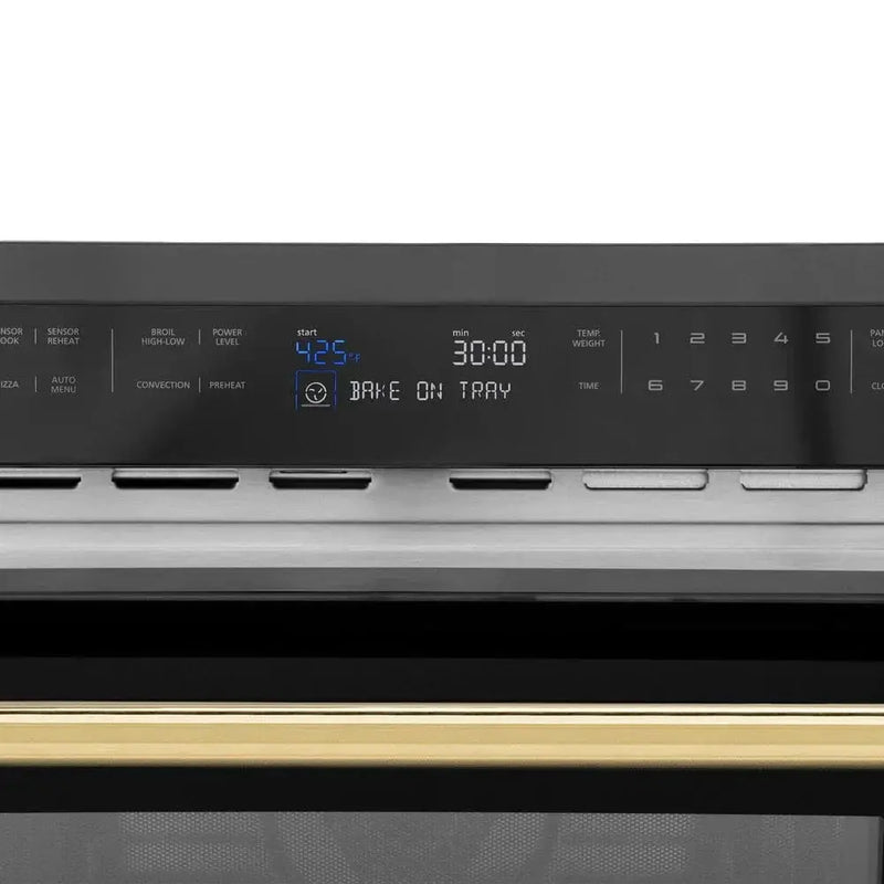 ZLINE 24" Convection Microwave, Black Stainless, Gold MWOZ-24-BS-G by Farmhouse Kitchen and Bath