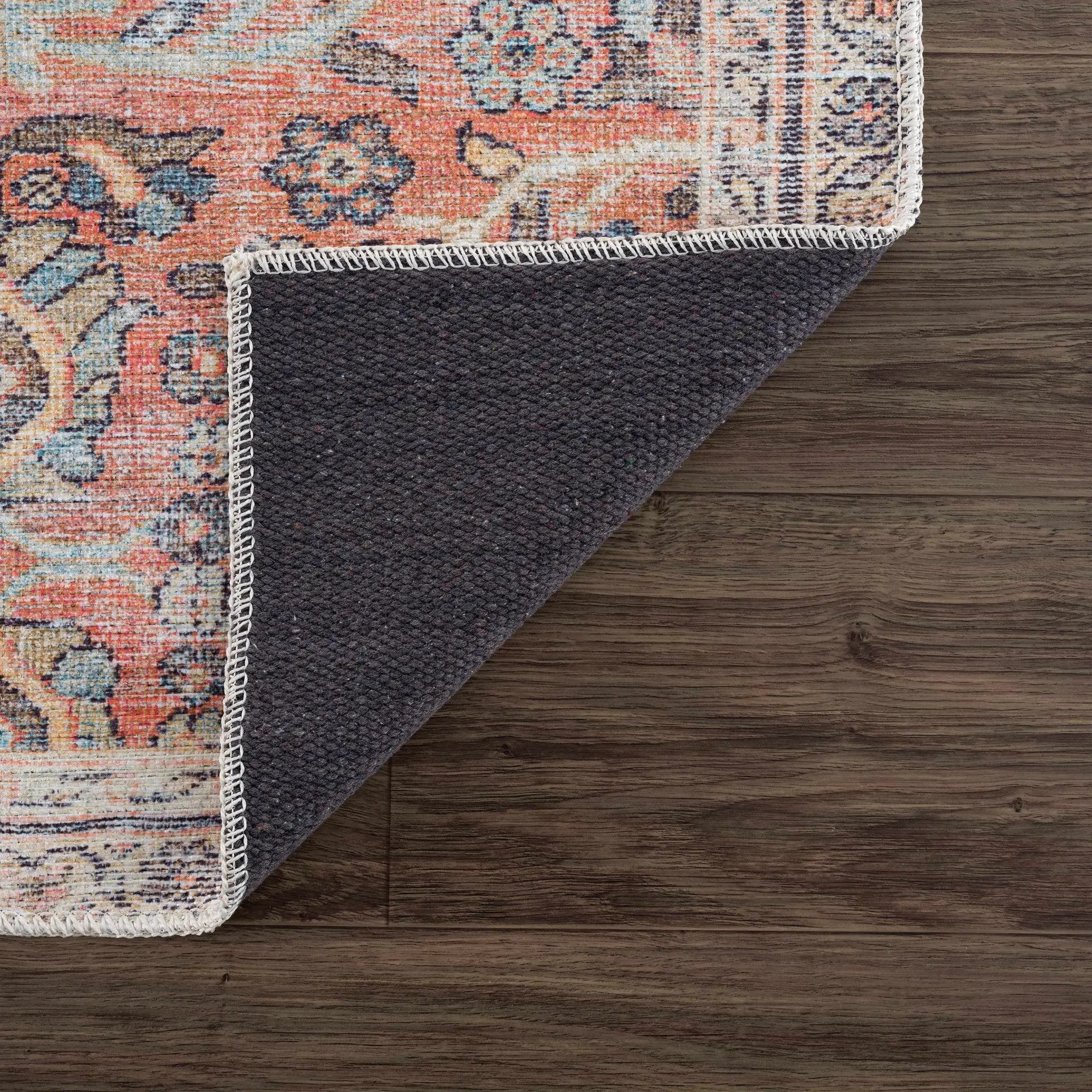 Urpi Rose & Blue Washable Area Rug - Clearance by Boutique Rugs