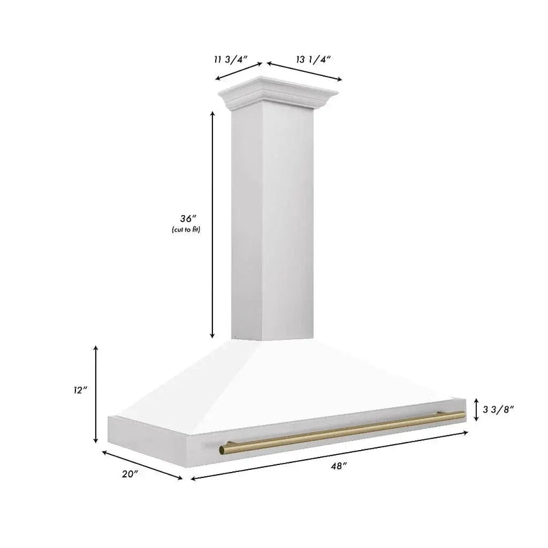 ZLINE 48" Autograph Stainless Wall Range Hood KB4STZ-WM48-CB by Farmhouse Kitchen and Bath