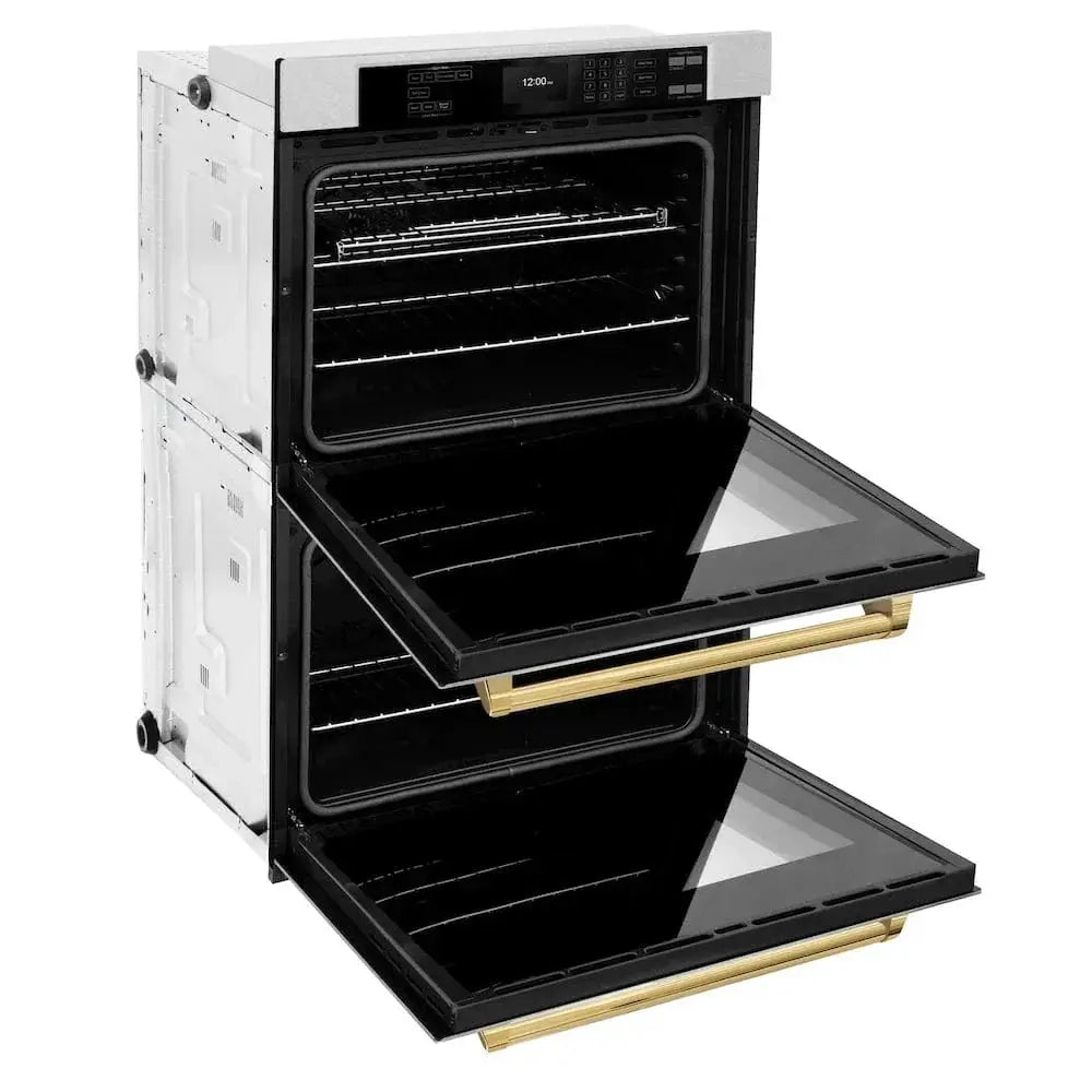 ZLINE 30"Professional True Convection Double Wall Oven, Air Fry, Self Clean, DuraSnow® Gold WADSZ-30-G by Farmhouse Kitchen and Bath