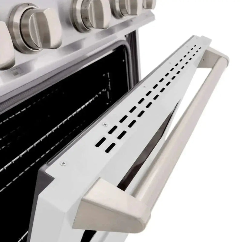 ZLINE 36"Classic Gas Range, Convection Gas Oven, Stainless Steel, White Matte Door CGR-WM-36 by Farmhouse Kitchen and Bath