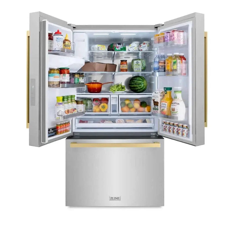 ZLINE 36" Refrigerator, Water, Ice Dispenser, Fingerprint Resistant, RSMZ-W-36-FCB by Farmhouse Kitchen and Bath
