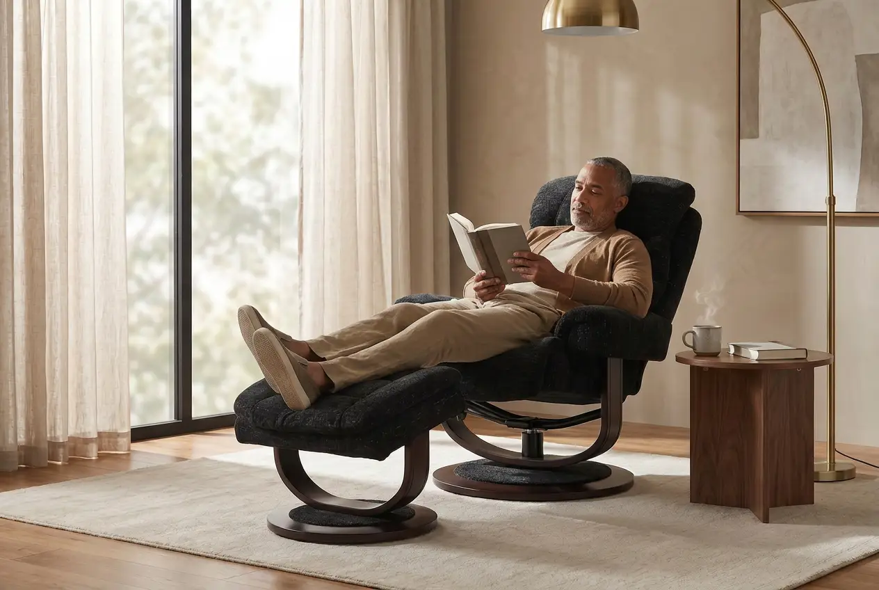 Oslo Euro Recliner w/ Ottoman by Ornate Furniture