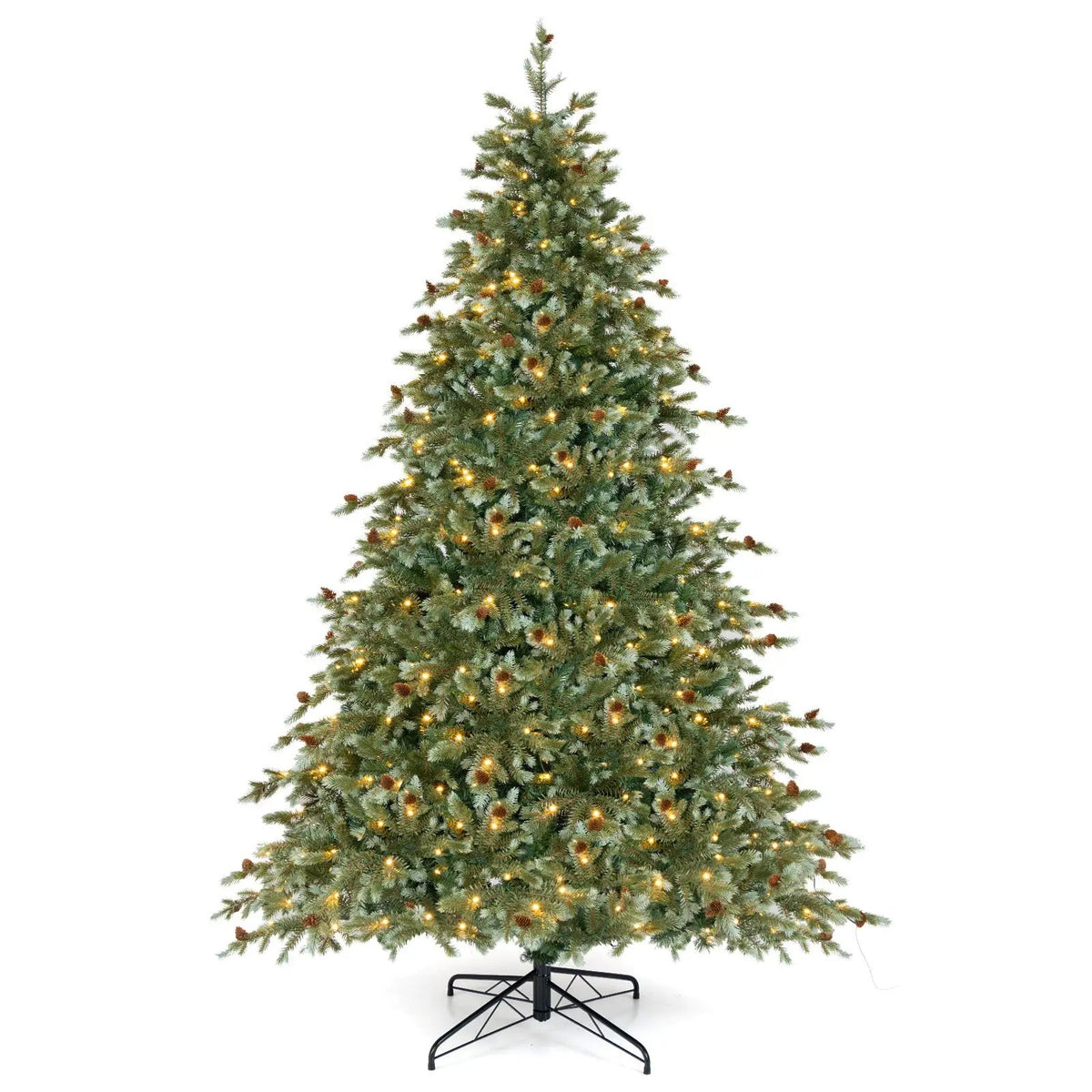 6/7/8 Feet Christmas Tree with Warm White LED Lights and Pine Cones by DirectDeals