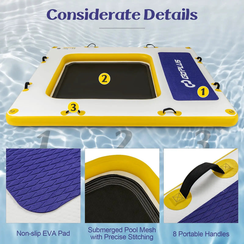 8 ft x 8 ft Inflatable Dock Platform with Mesh Swim Lounge by DirectDeals