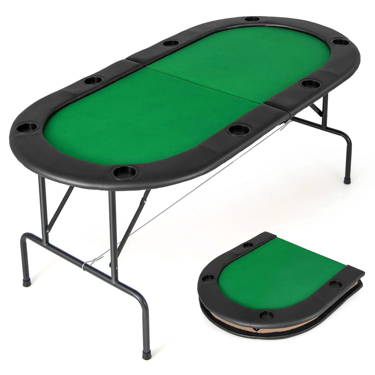 8 Players Texas Holdem Foldable Poker Table by DirectDeals