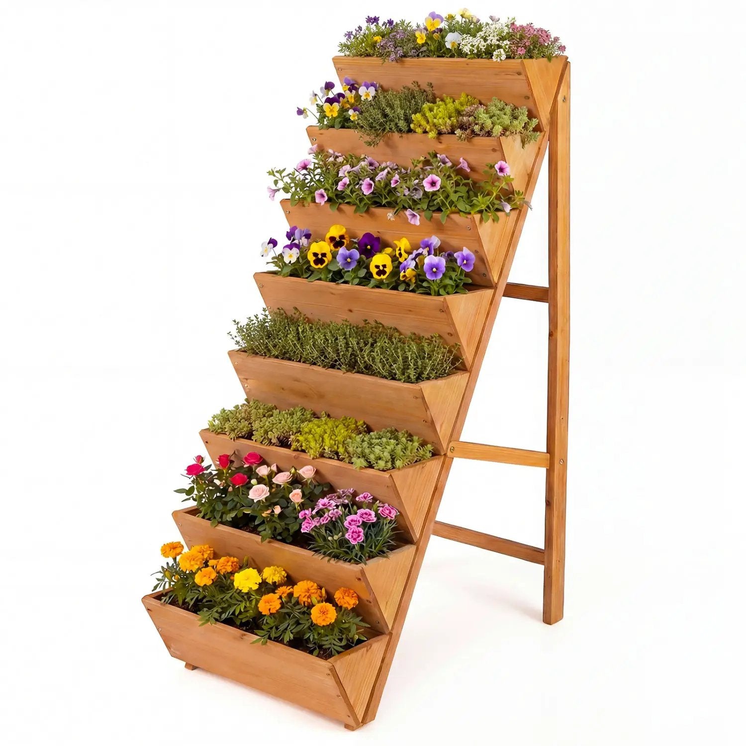 8-tier Vertical Raised Garden Bed Wood Elevated Planter Box with Legs by DirectDeals