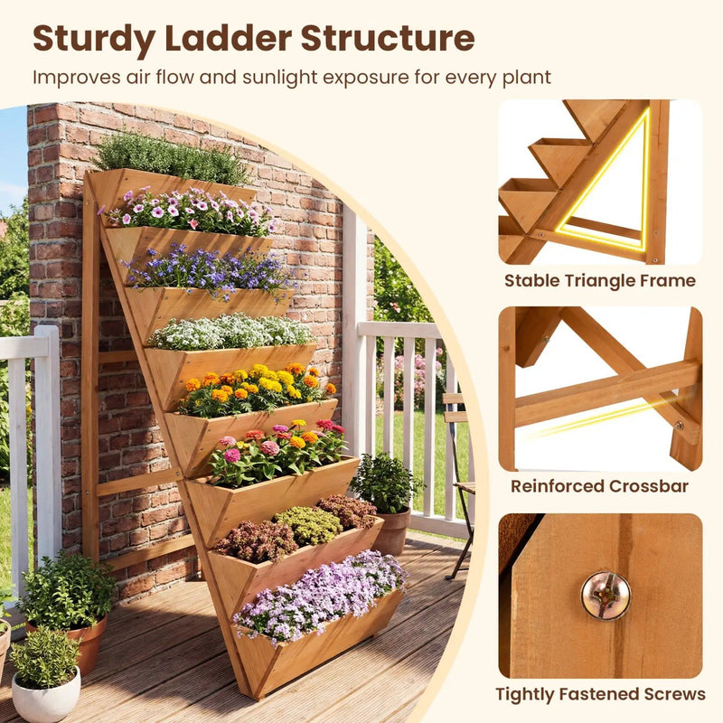8-tier Vertical Raised Garden Bed Wood Elevated Planter Box with Legs by DirectDeals