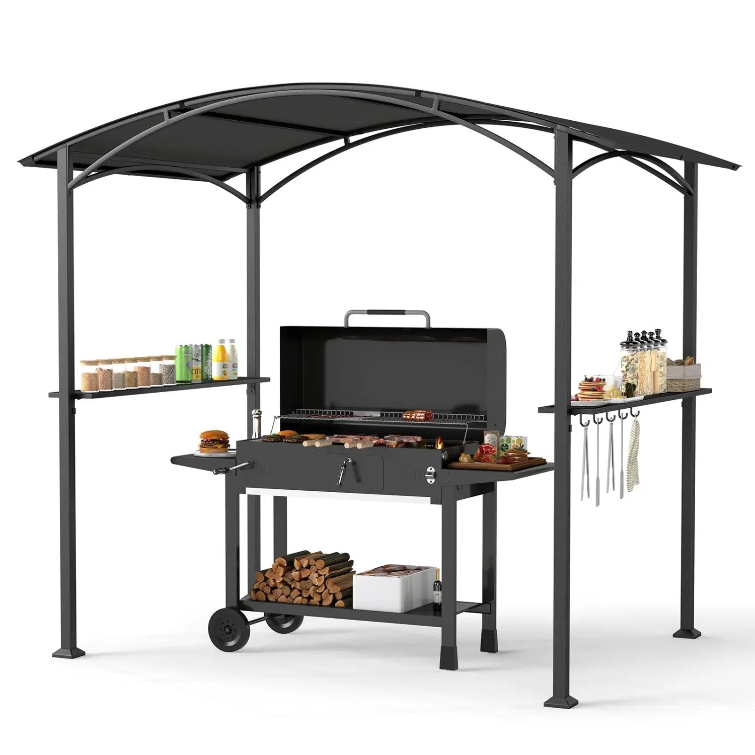 8 x 5 x 7 FT Grill Gazebo Outdoor BBQ Canopy with Metal Frame by DirectDeals