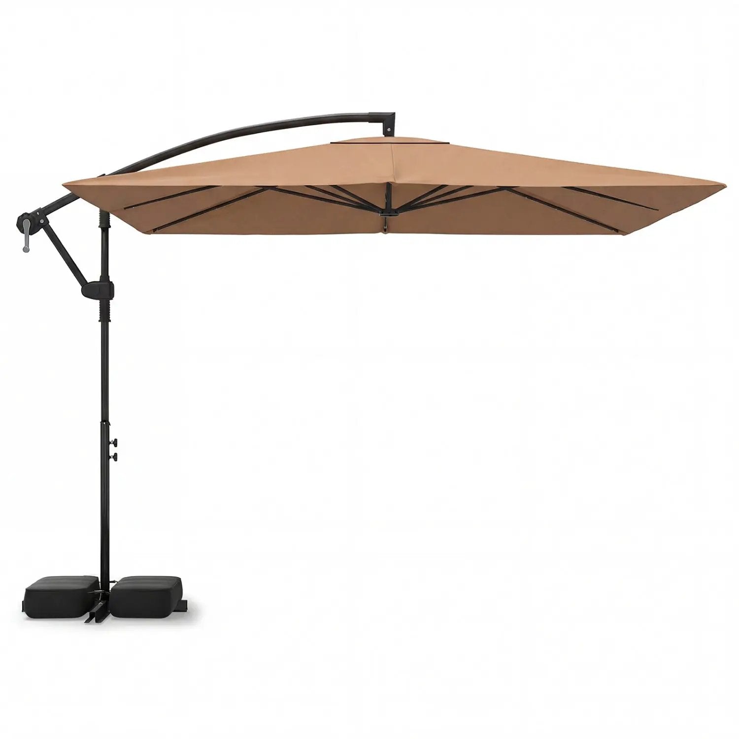 8 x 8 Square FT Solar LED Offset Cantilever Patio Umbrella with 360¬∞ Rotation by DirectDeals