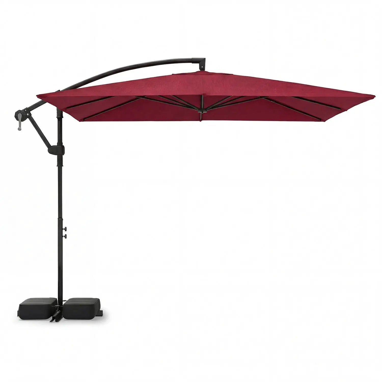 8 x 8 Square FT Solar LED Offset Cantilever Patio Umbrella with 360¬∞ Rotation by DirectDeals