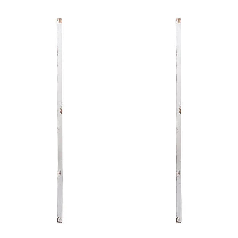 Large Wooden Wall Art Panels With Distressed Round Mirror Accents (Set of 2) - White by HouseOfZazla