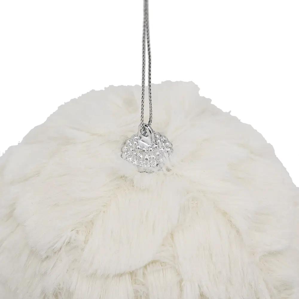 4" Cream Shabby Chic Ruffled Ornament Ball by HouseOfZazla