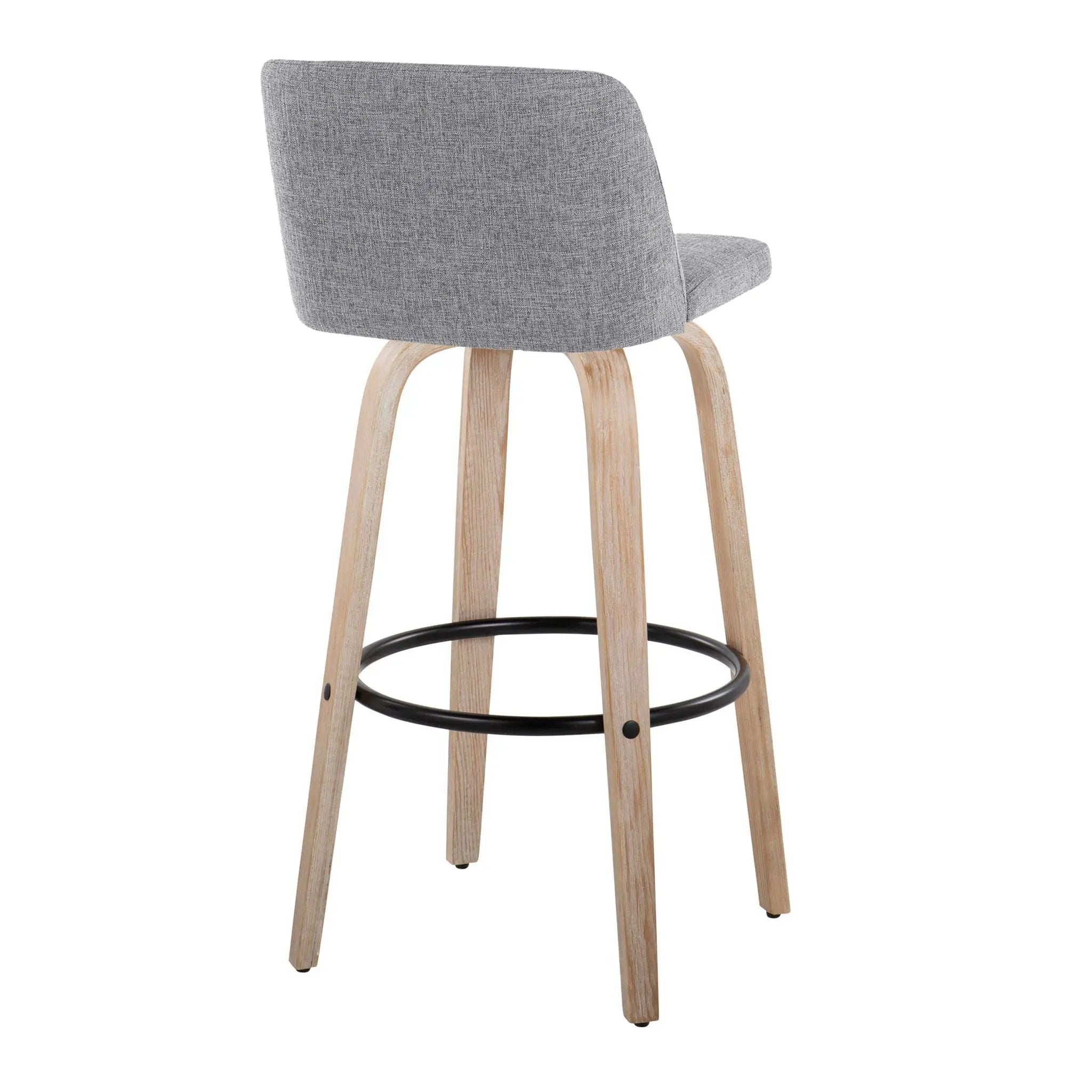 Toriano - Mid-Century Modern Fixed Height BarStool With Round Footrest (Set of 2) by Unique Piece Furniture