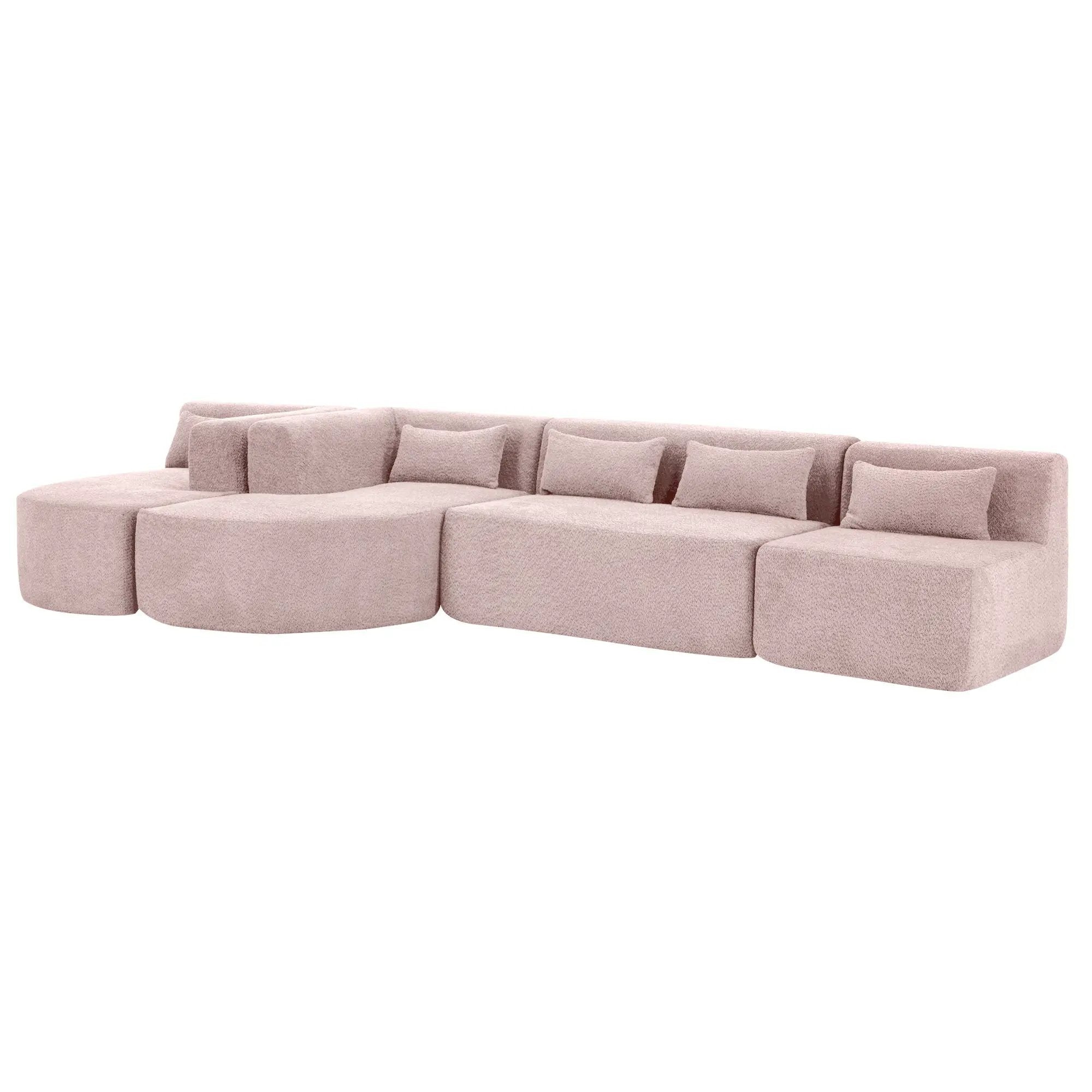 Upholstered Sofa Free Combined Sofa Couch With 2 Chaise Lounge And Five Back Pillows For Living Room by HouseOfZazla