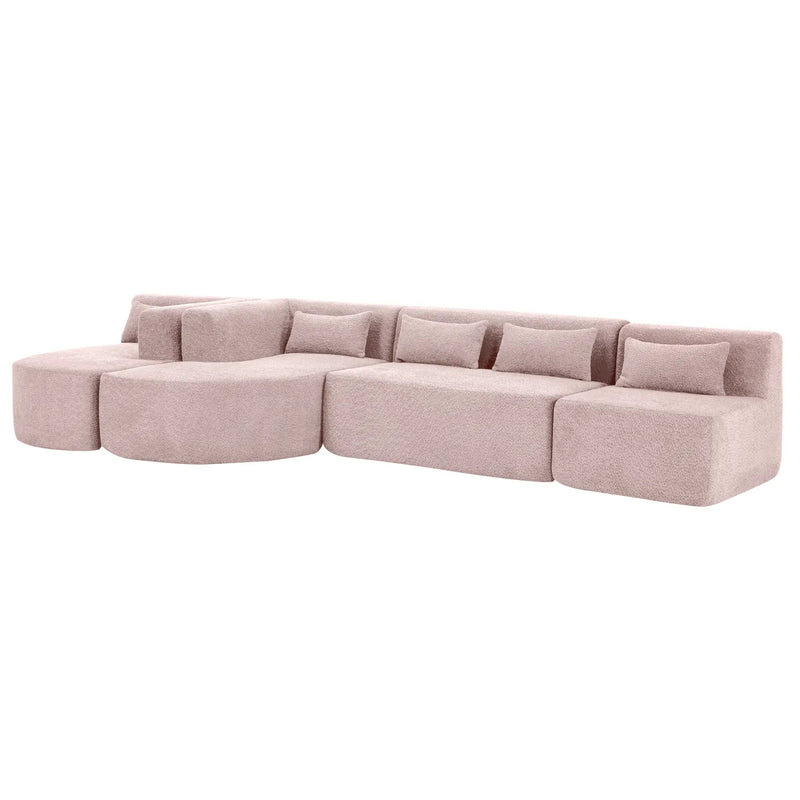 Upholstered Sofa Free Combined Sofa Couch With 2 Chaise Lounge And Five Back Pillows For Living Room by HouseOfZazla