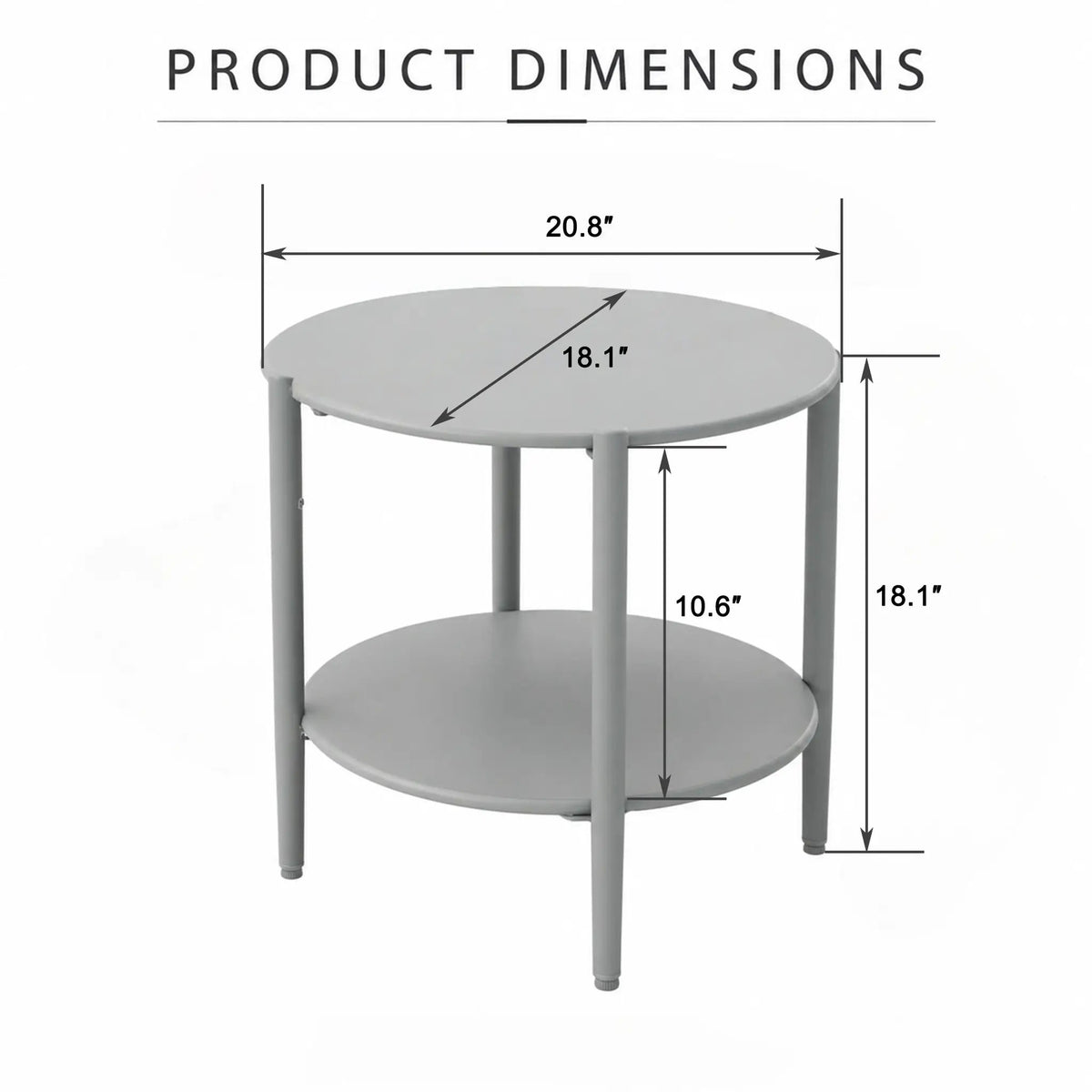 Metal Round Side Table - 2-Tier Outdoor End Table by HouseOfZazla