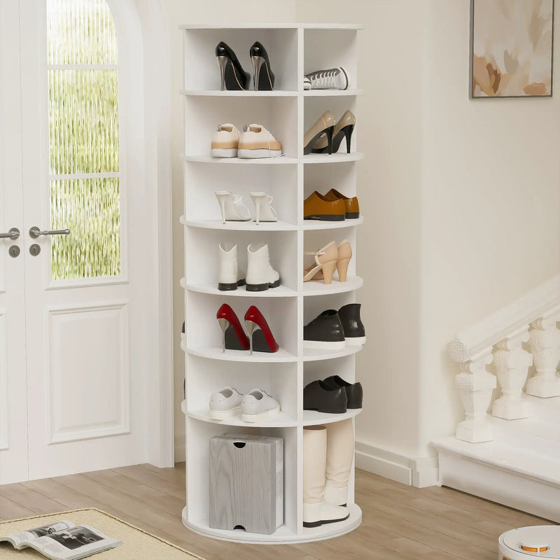 Rotating Shoe Rack Tower - 7-Tier Spinning Shoe Organizer by HouseOfZazla
