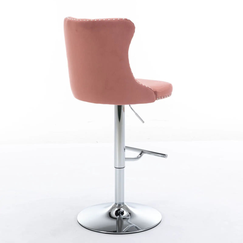 Swivel Barstools Adjusatble Seat Height From 25-33", Modern Upholstered Base Bar Stools With Backs Comfortable Tufted For Home Pub And Kitchen Island (Set of 2) by Unique Piece Furniture