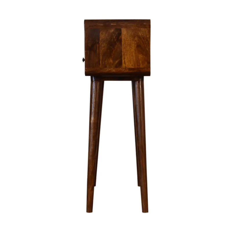 Solid Wood Mini Console Table, 2 Drawers, 1 Open Slot by HouseOfZazla