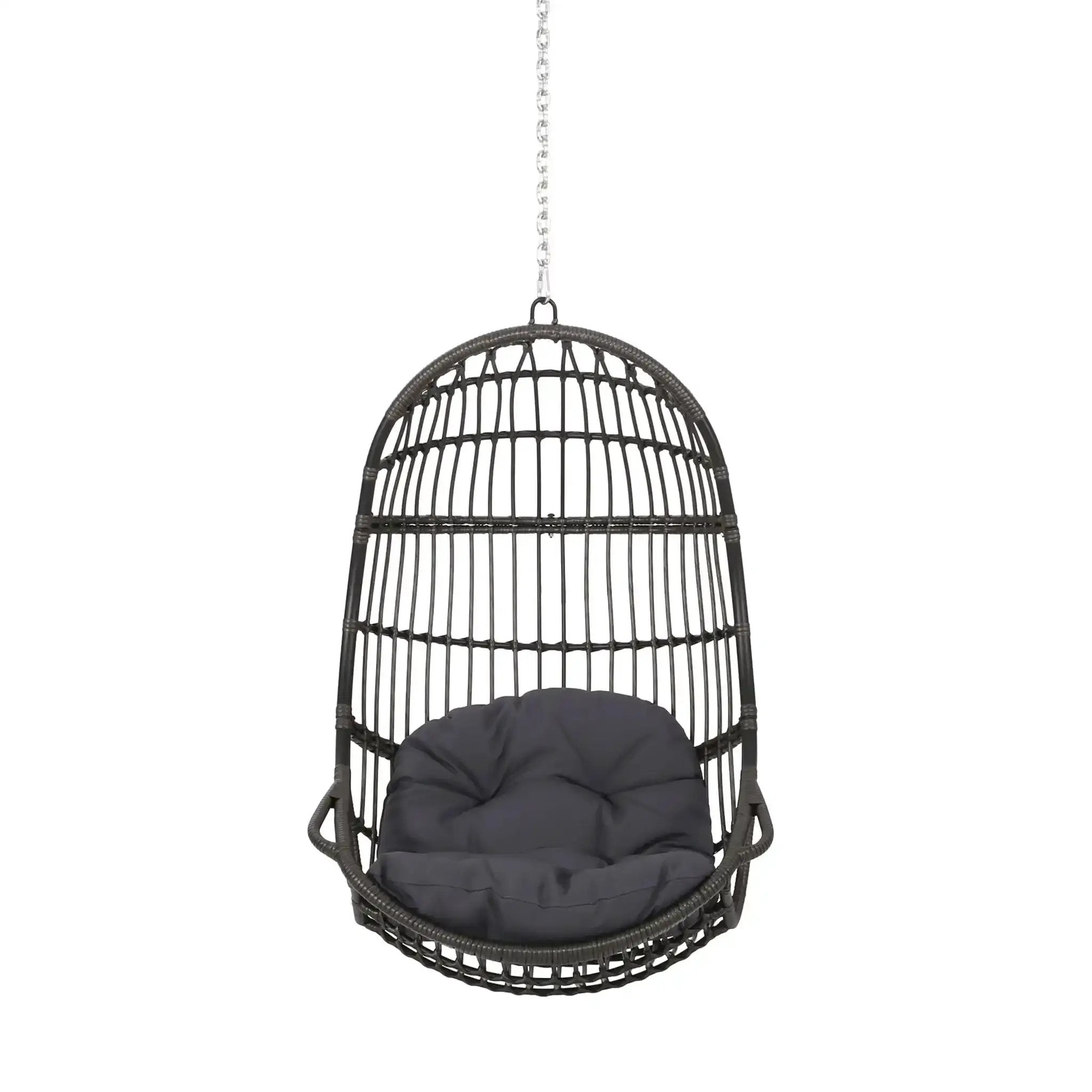 Rustic Hanging Basket Chair With Cushion by HouseOfZazla