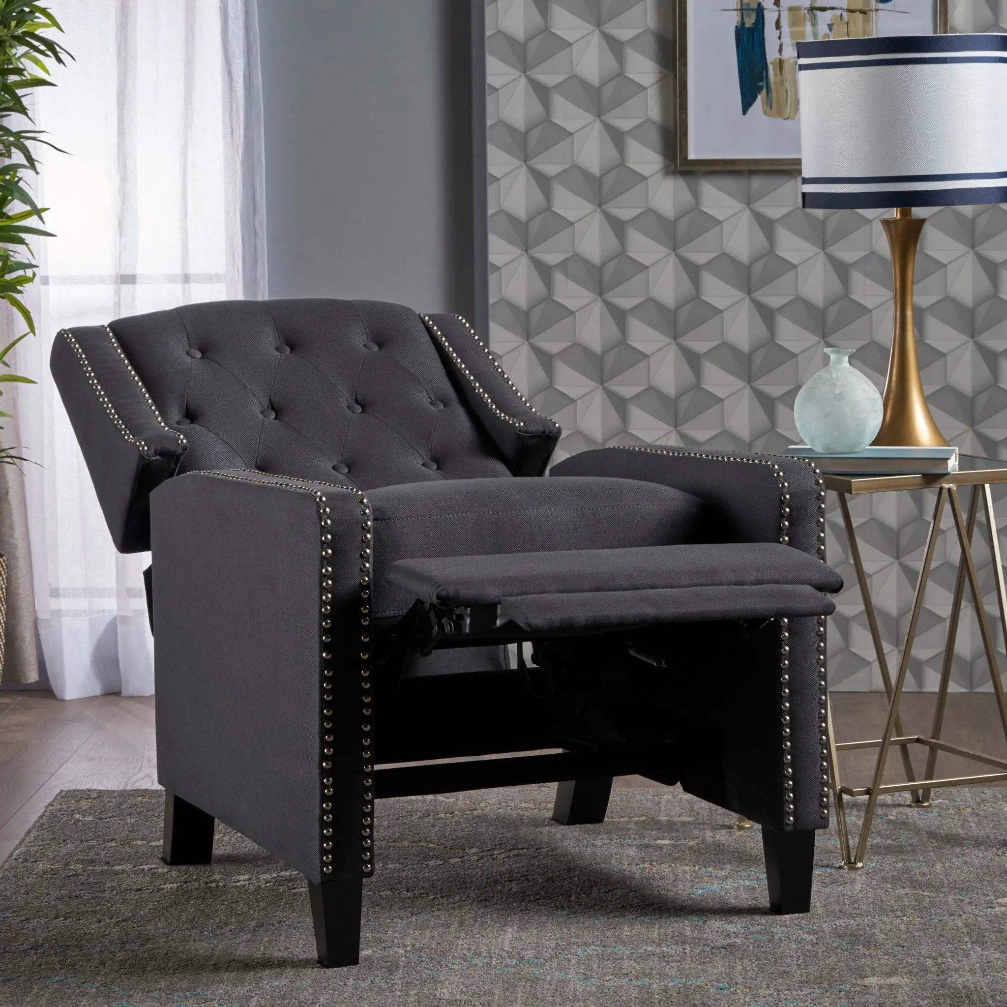 Classic Fabric Push Back Chair by Unique Piece Furniture