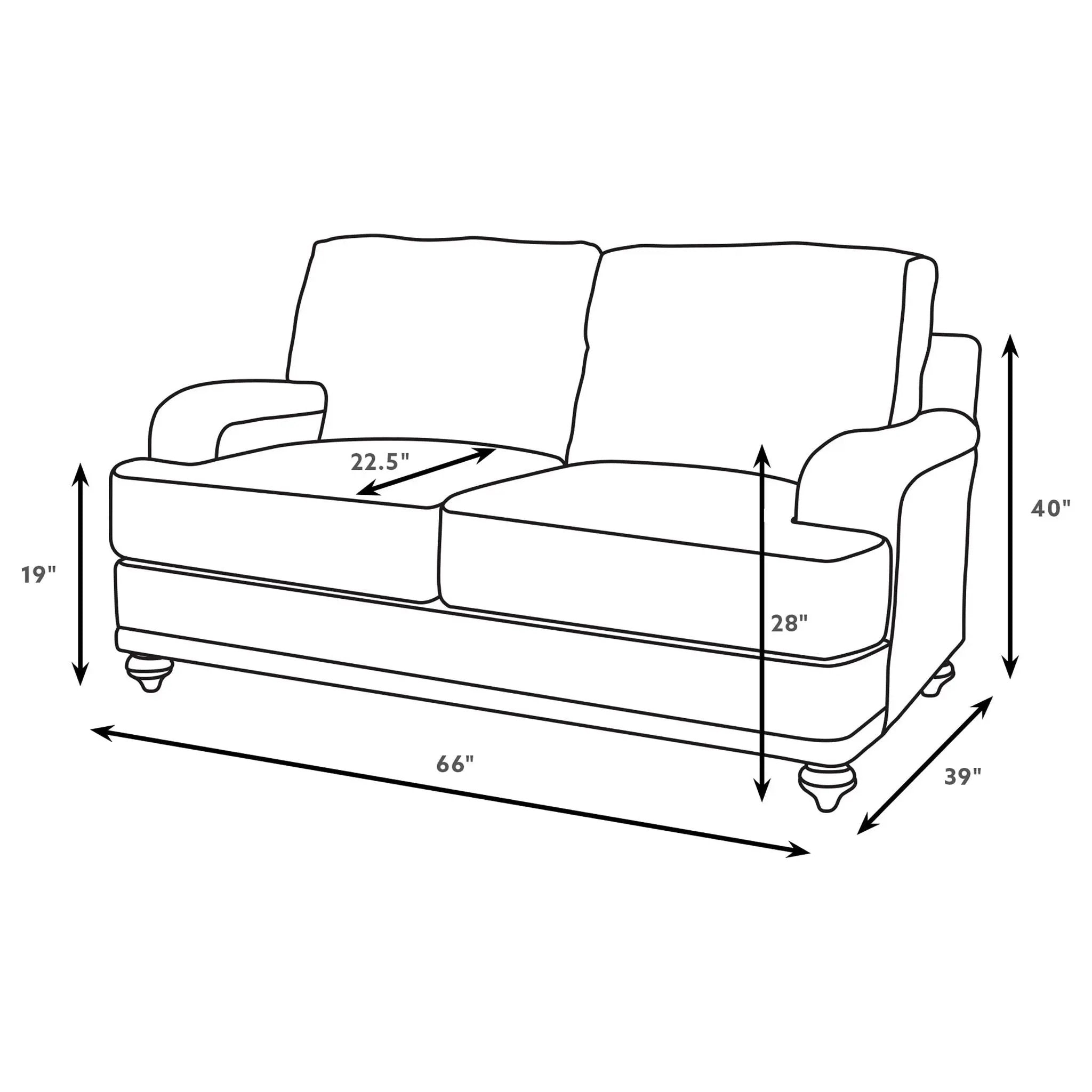Brewster - Upholstered Loveseat With English Arms - Light Gray by HouseOfZazla