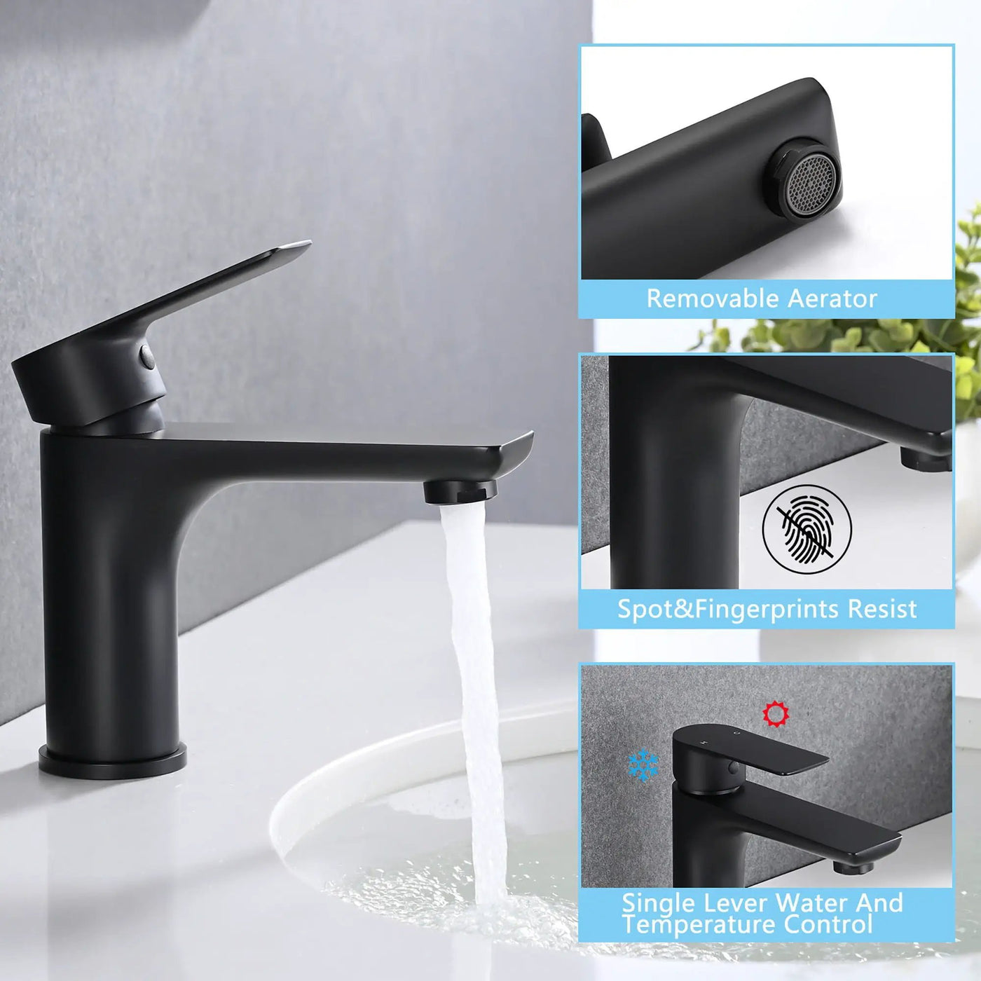 Modern Bathroom Sink Faucet Single Handle Brass Countertop Mount by HouseOfZazla