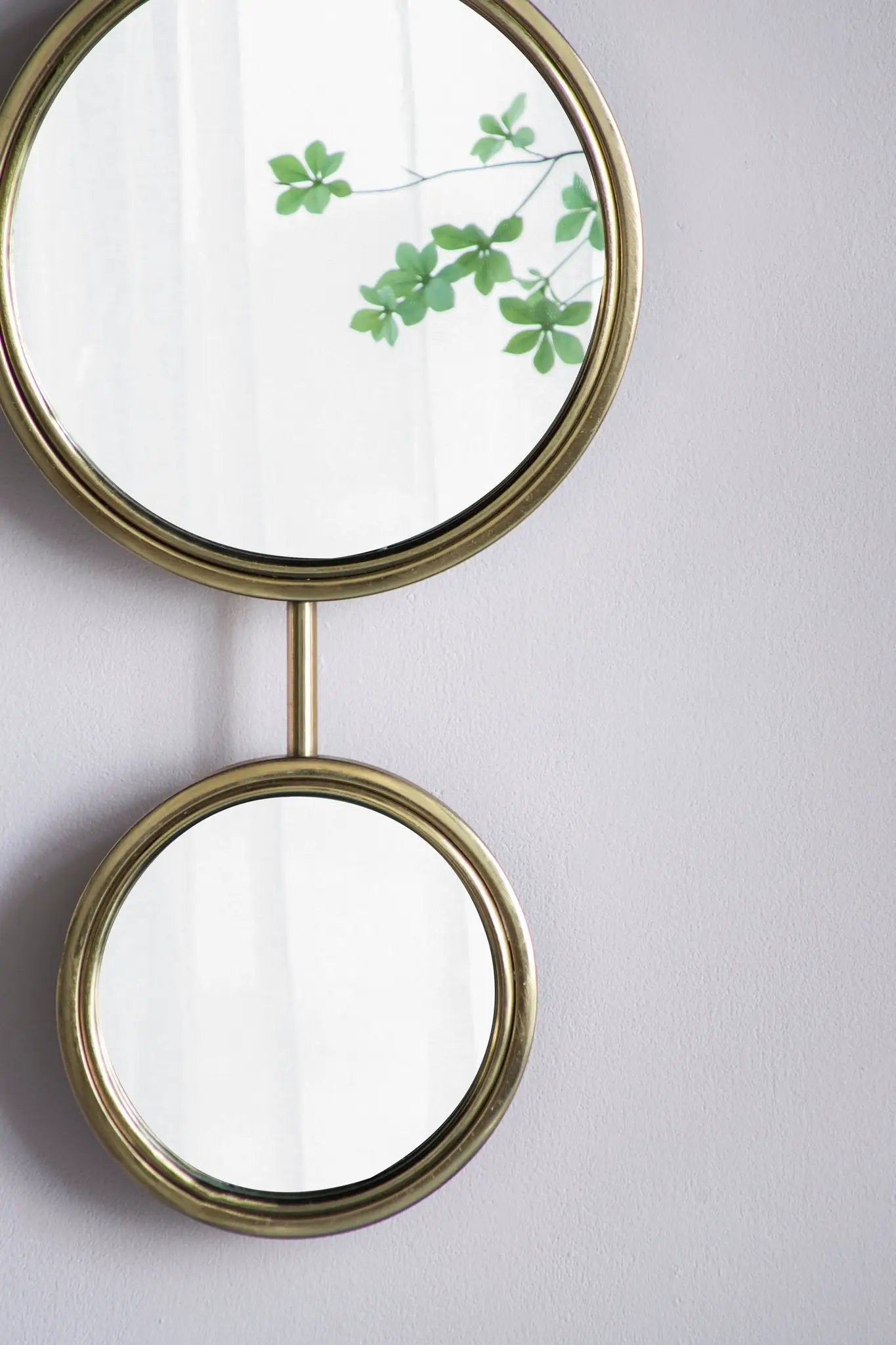 2 Circle Mirrors For Wall Decor, Unique Contemporary Wall Mirror For Living Room Bedroom Entryway - Gold by HouseOfZazla