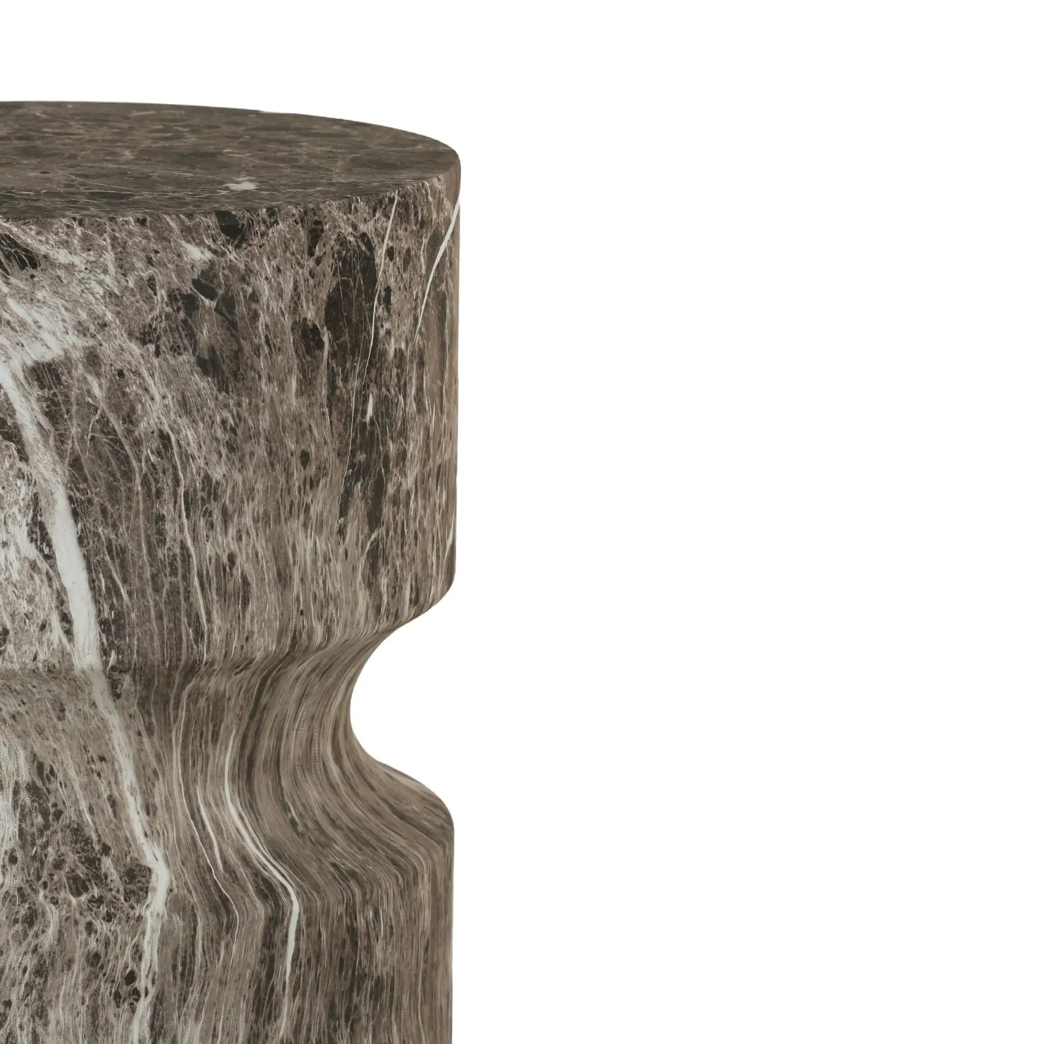 Outdoor Geometric Round End Table - Marble by Unique Piece Furniture
