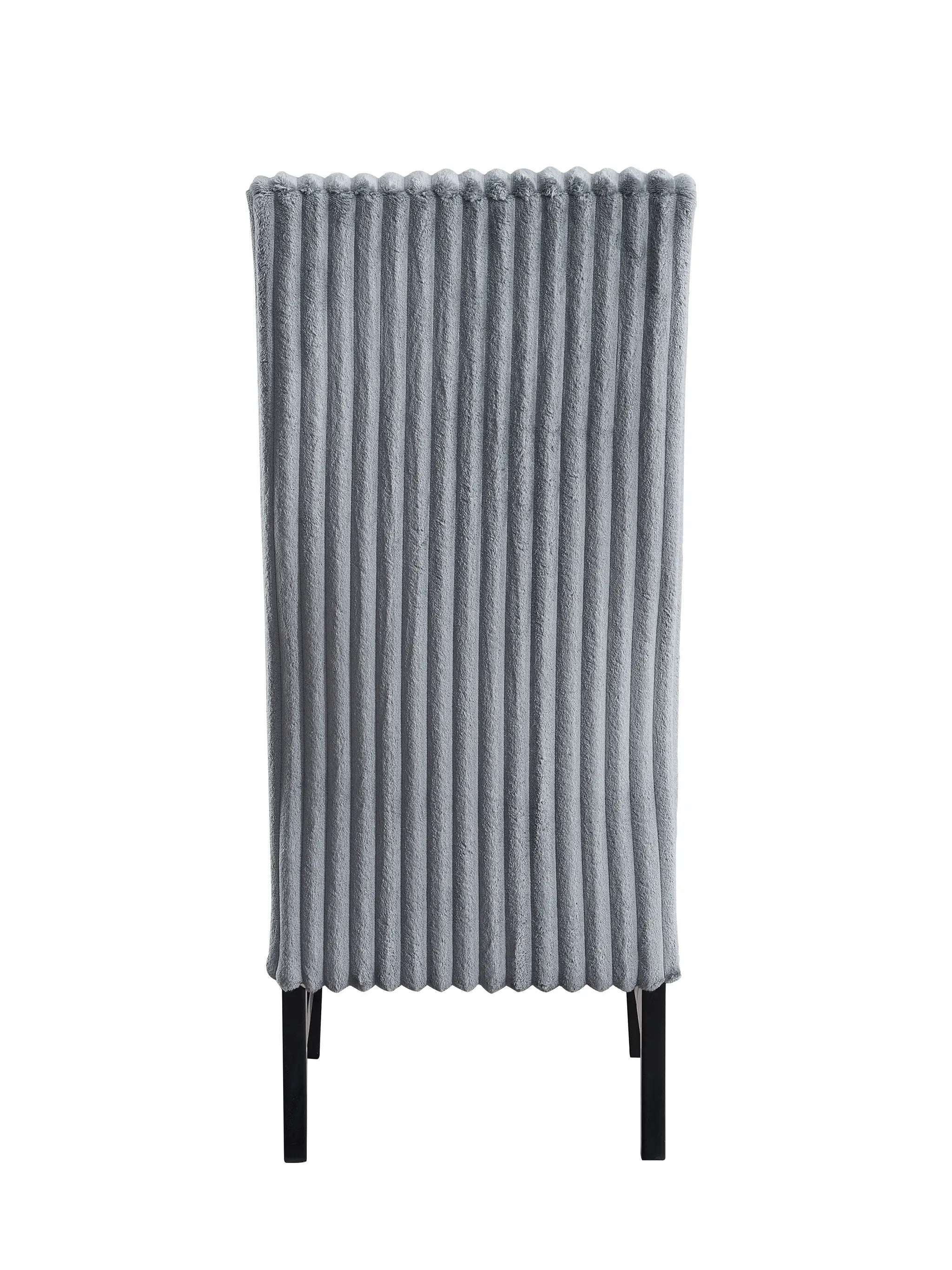 Kini - Corduroy Side Chair (Set of 2) - Black / Gray by Unique Piece Furniture