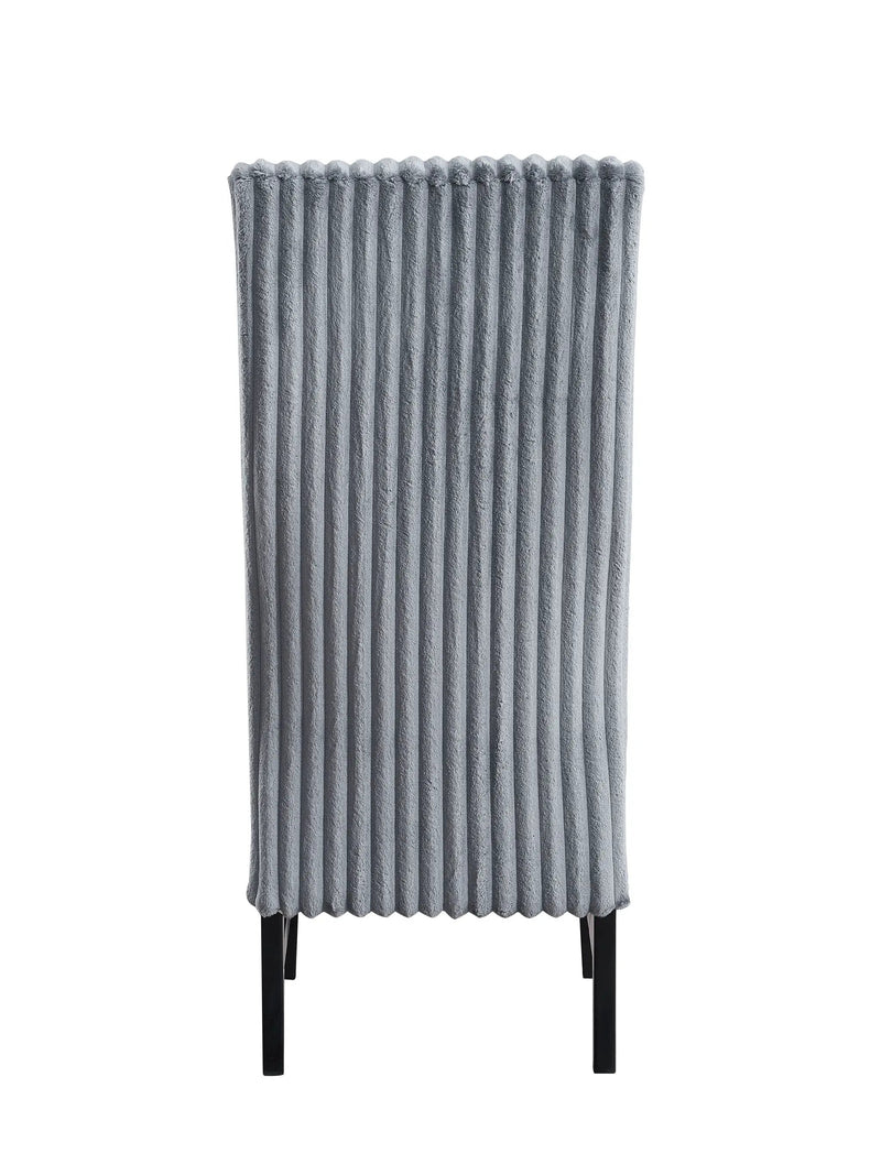 Kini - Corduroy Side Chair (Set of 2) - Black / Gray by Unique Piece Furniture