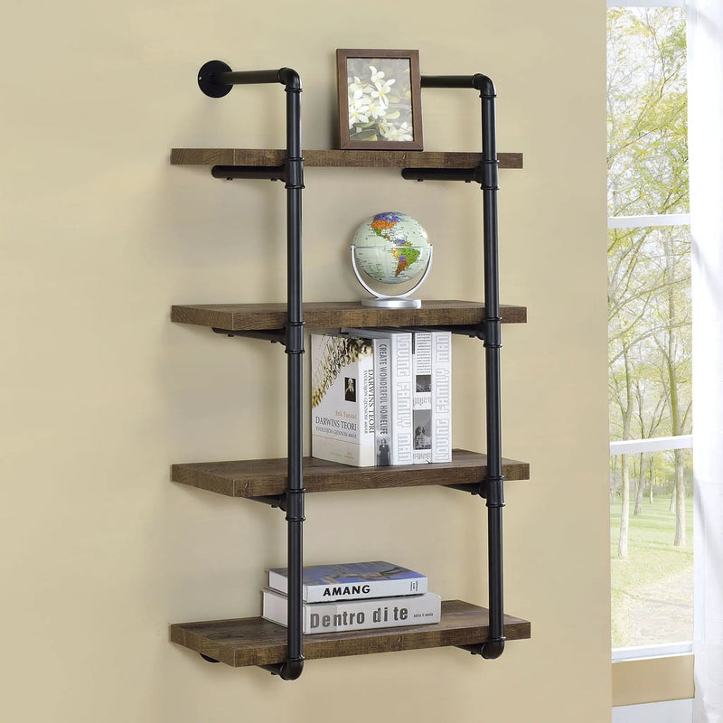 Elmcrest 24-inch 4-shelf Wall Bookshelf Rustic Oak by Unique Piece Furniture