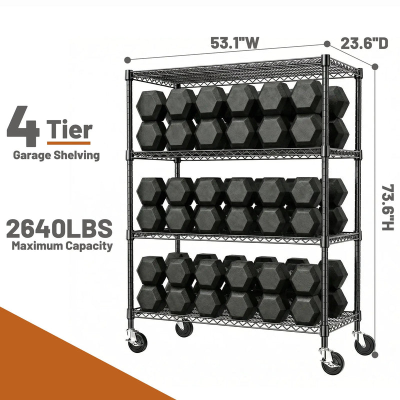 2640 LBS Industrial Metal 4 Tier Shelving by HouseOfZazla