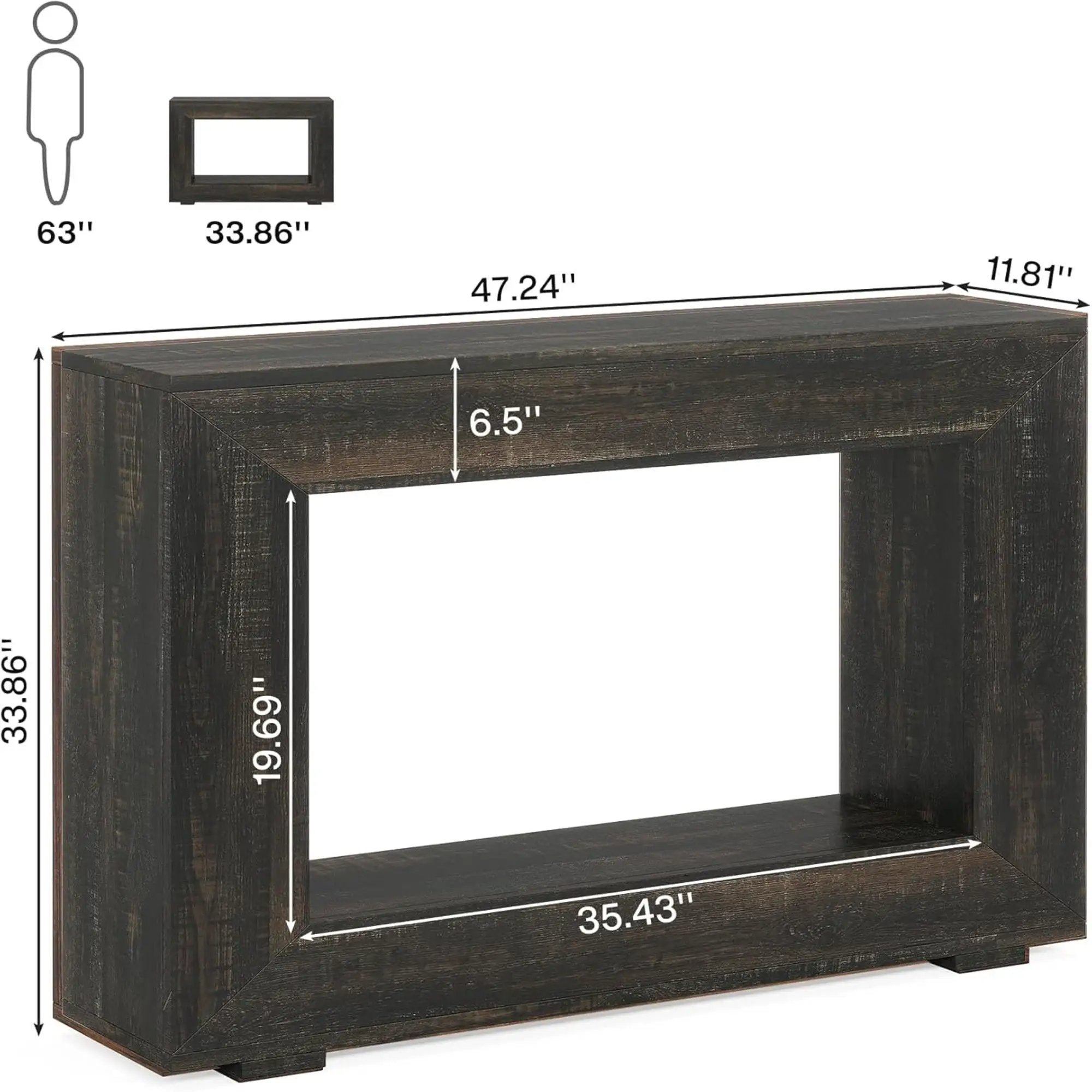 Narrow Entryway Storage Console Table With Open Shelf by HouseOfZazla