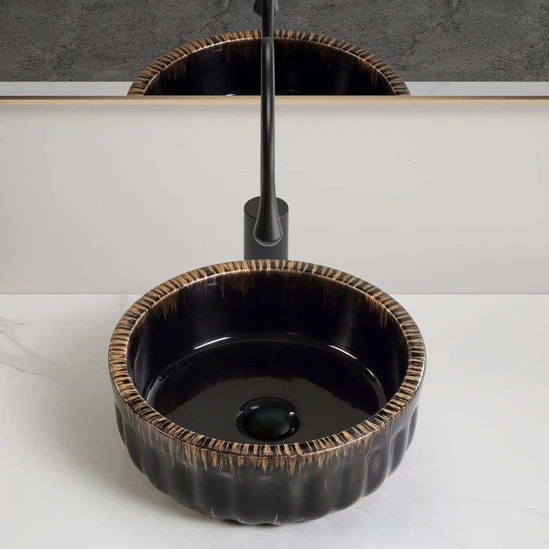 Vessel Sink, Above Counter Small Bowl - Black by HouseOfZazla