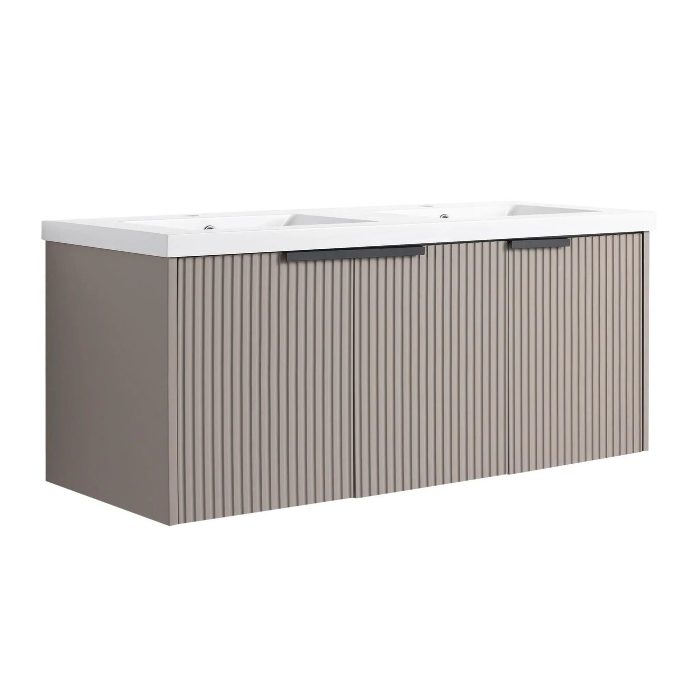 Contemporary Wall Mounted Bathroom Vanity With Resin Double Sink by HouseOfZazla