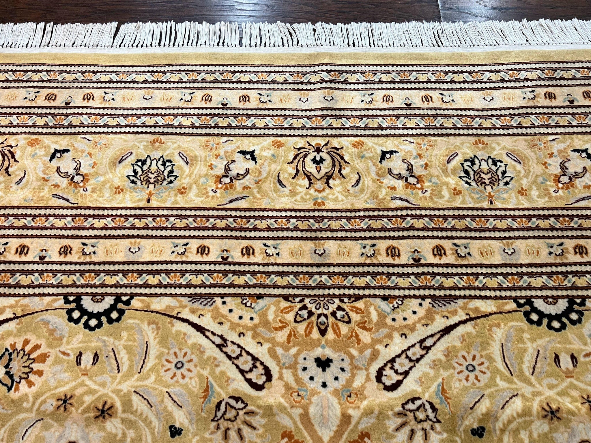 Pak Persian Rug 8x10, Wool Hand Knotted Vintage Carpet, Safavieh Rug, Gold Tan, 270 KPSI by Jewel Rugs