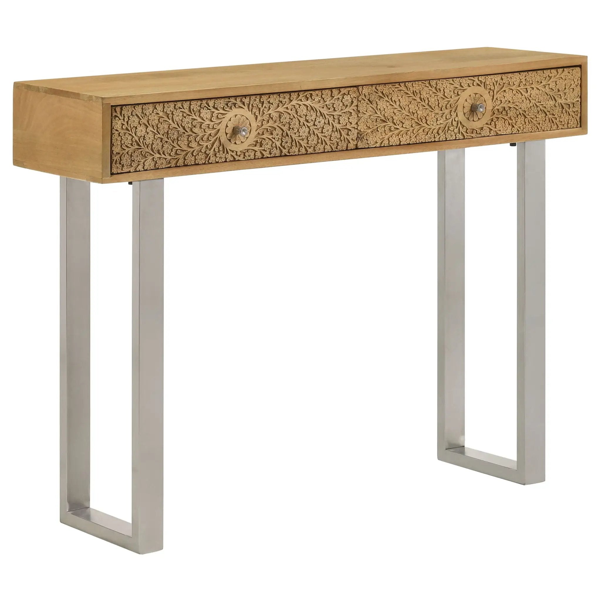 Harmony - 2 Drawer Table With Sled Base In Tones Accents - Natural by HouseOfZazla