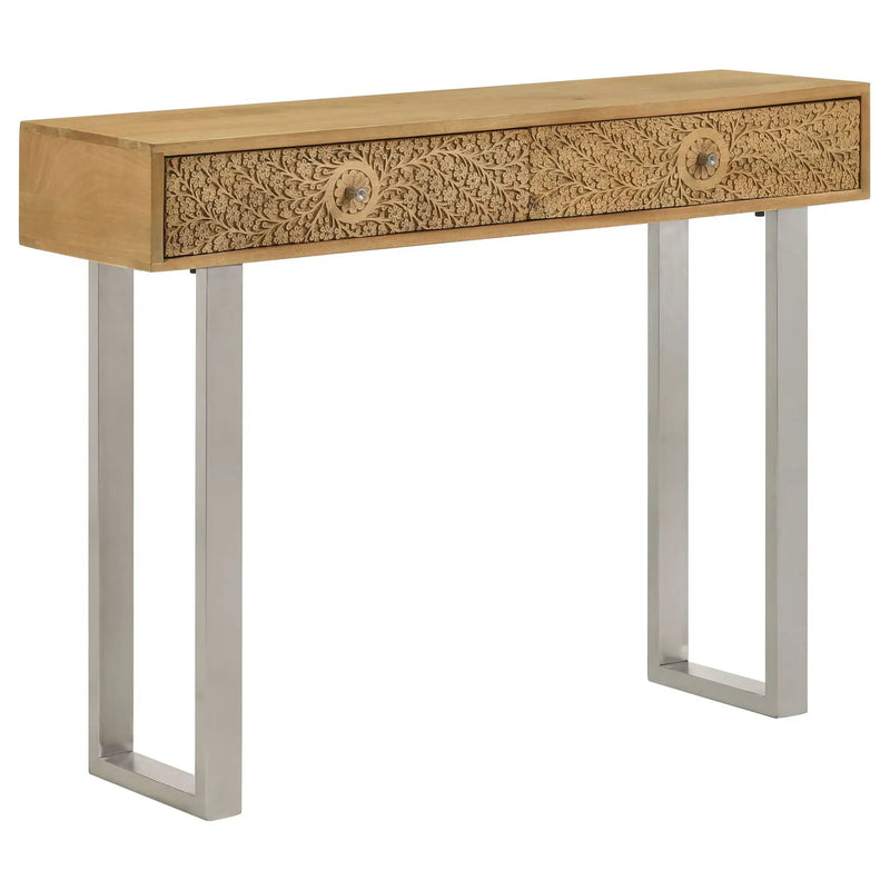 Harmony - 2 Drawer Table With Sled Base In Tones Accents - Natural by HouseOfZazla