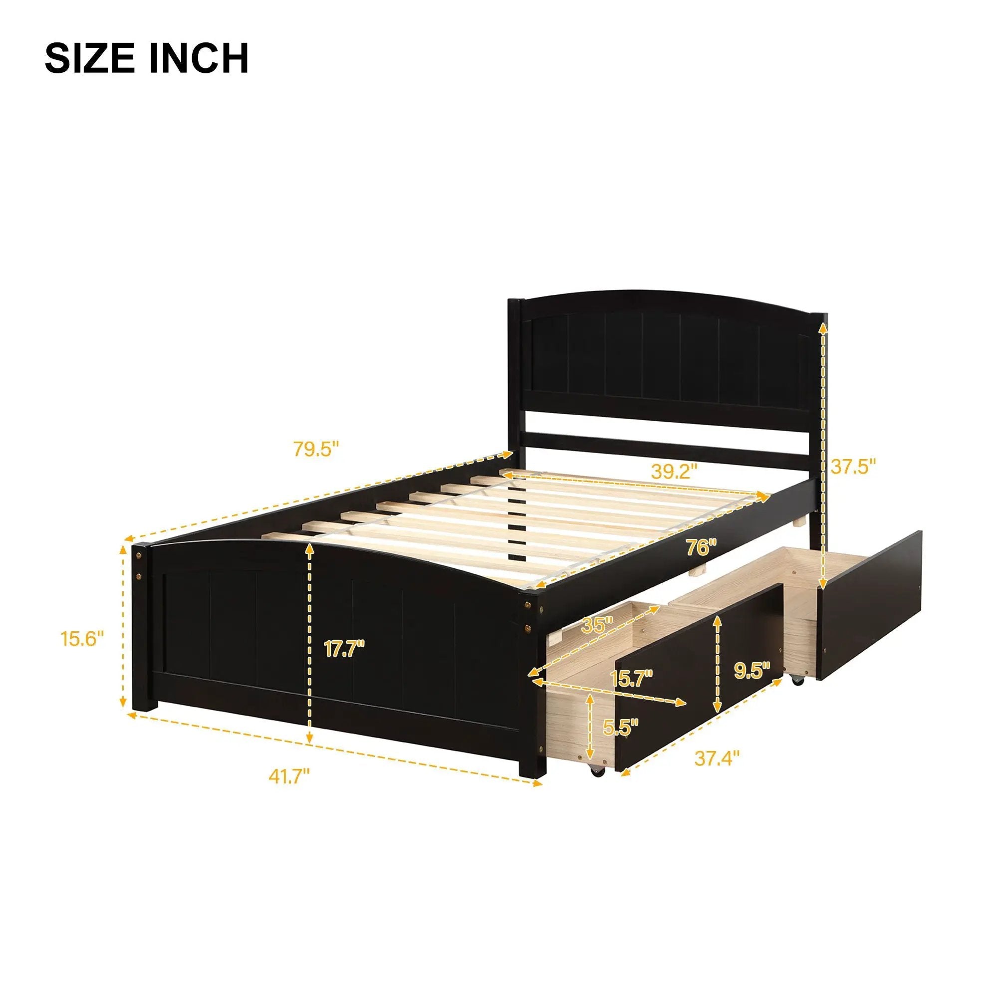 Platform Bed & Headboard, Footboard And Wood Slat Support by Unique Piece Furniture