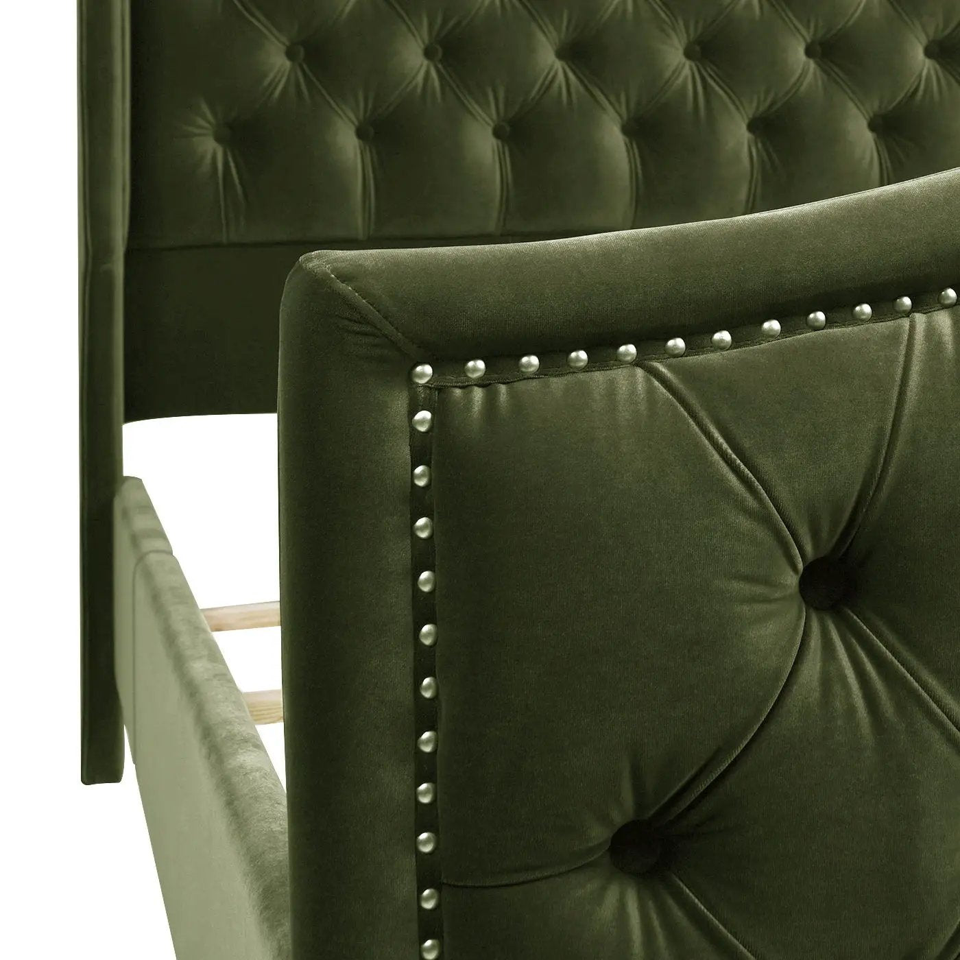 Marcella - Upholstered Shelter Headboard Bed Set by HouseOfZazla