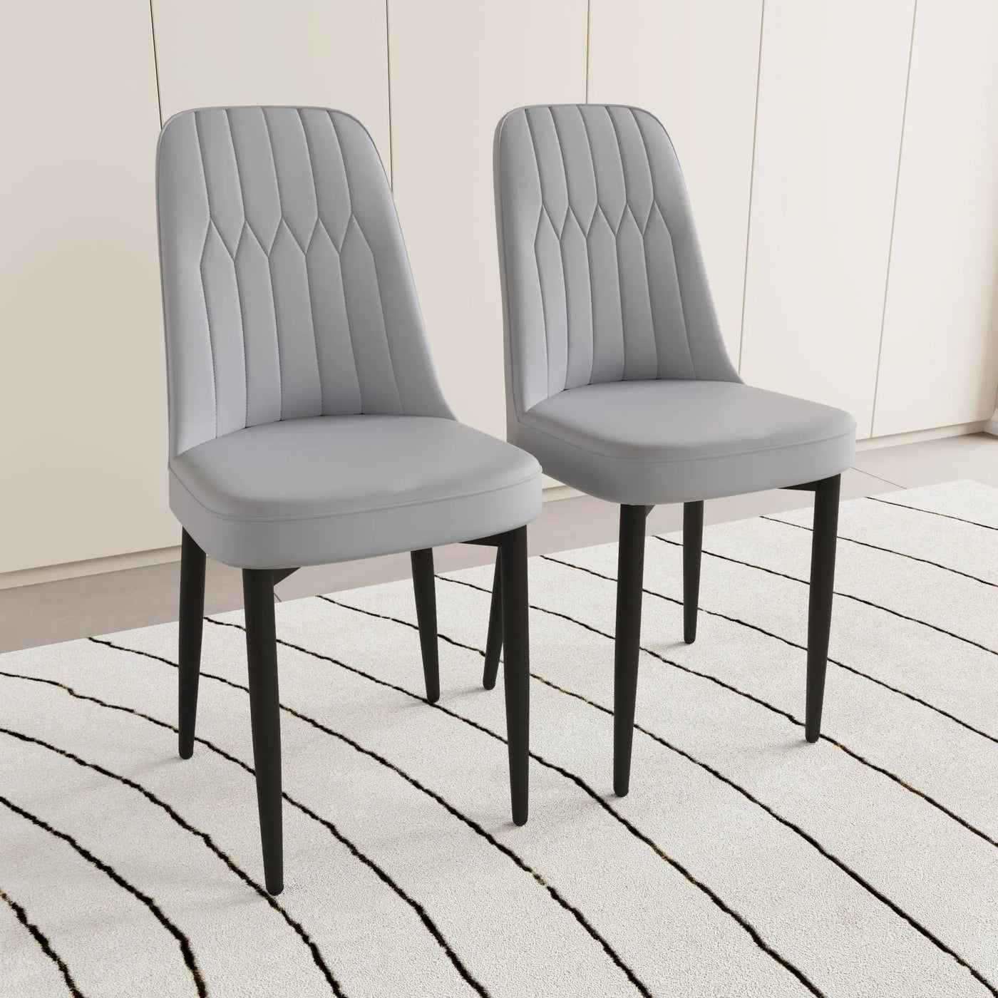 Modern Dining Chair With Cushions And Metal Legs by HouseOfZazla