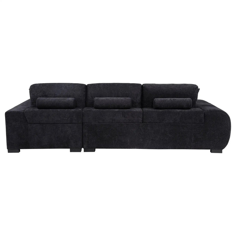 Octavia Upholstered Sectional Chaise Sofa Black by Unique Piece Furniture