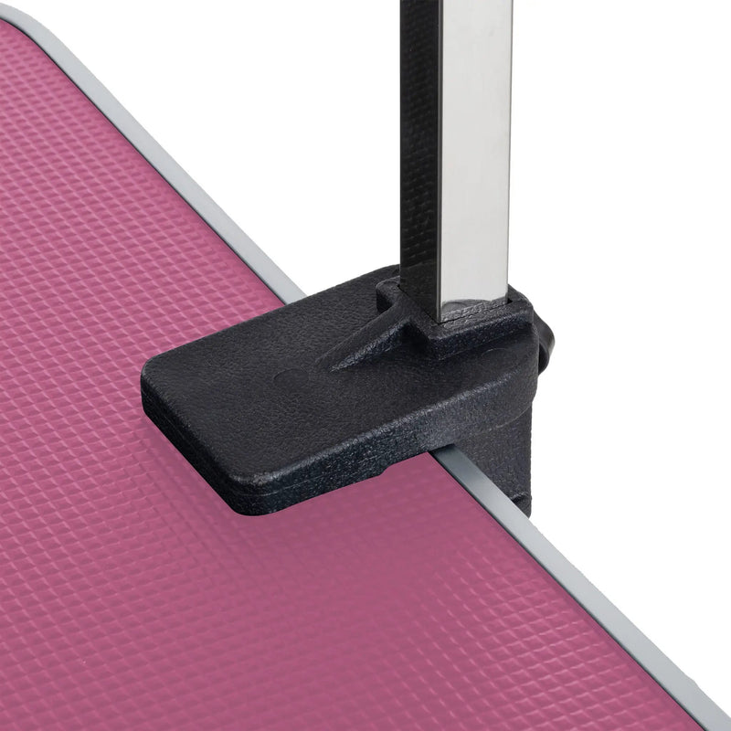 Folding Dog Pet Grooming Table Stainless Steel Frame Rubber Mat On Board With Adjustable Arm And Clamps Pet Dog Cat Grooming Table by HouseOfZazla