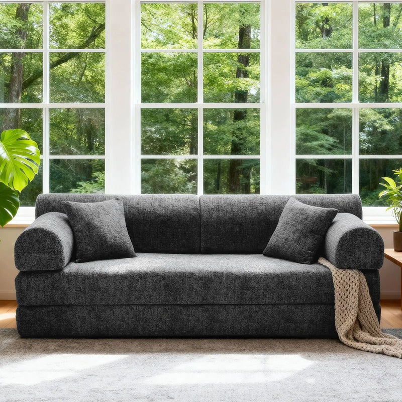 Modern 2 Tone Fabric Convertible Sleeper Sofa Bed by Unique Piece Furniture