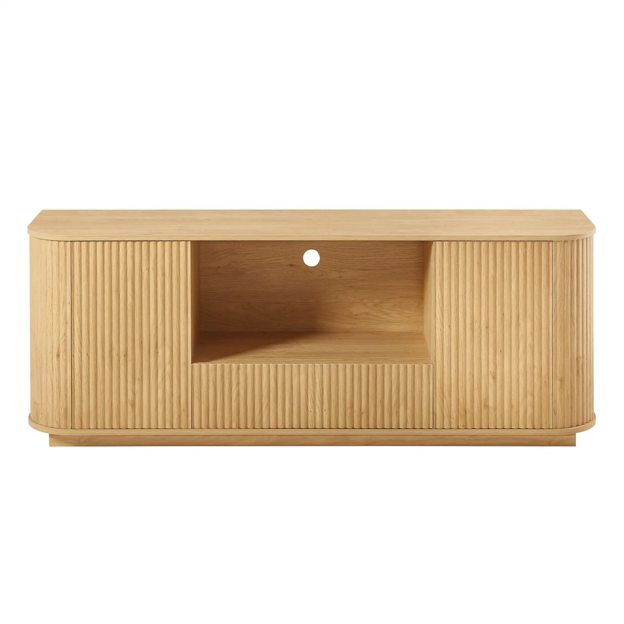 Modern Wavy TV Stand Rounded Sideboard With Storage Cabinet by Unique Piece Furniture