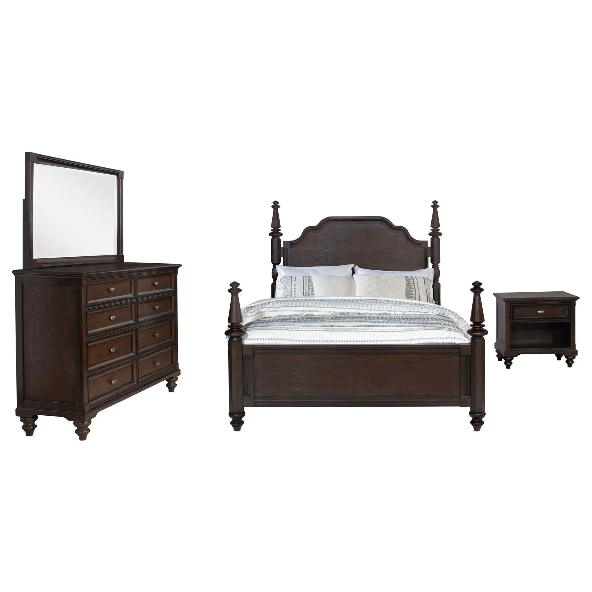 Andover 4-piece California King Bedroom Set Dark Oak by Unique Piece Furniture